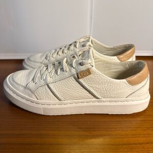 UGG Women’s Alameda White Leather Sneakers